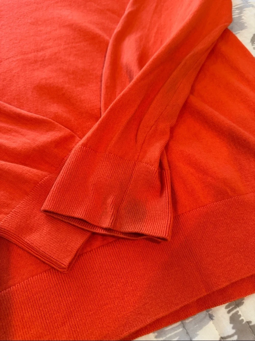 Banana Republic Men's Bright Orange Quarter-Zip Sweater; size XL